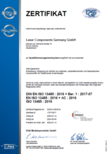 Zertifikat DIN EN ISO 13485 Laser Components Germany GmbH