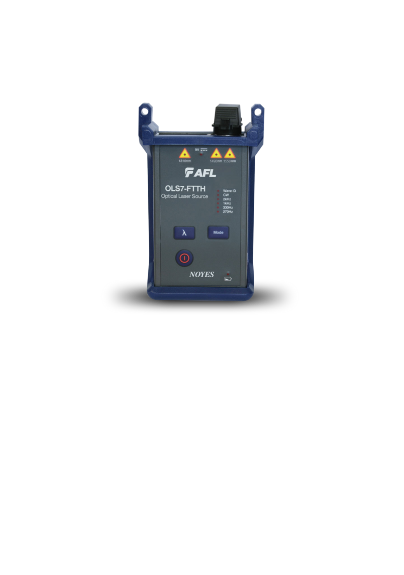 A portable optical laser source with a rugged housing, clearly labeled wavelength buttons, and a connector port on top. A portable optical laser source with a rugged housing, clearly labeled wavelength buttons, and a connector port on top.