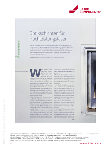 Optikschichten für Hochleistungslaser