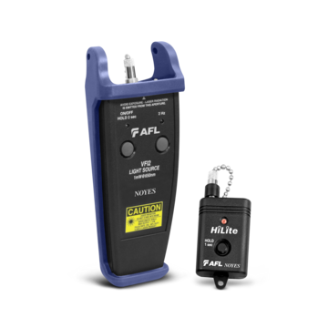 Visible?red visual fault locator for detecting breaks, bends, and faults.