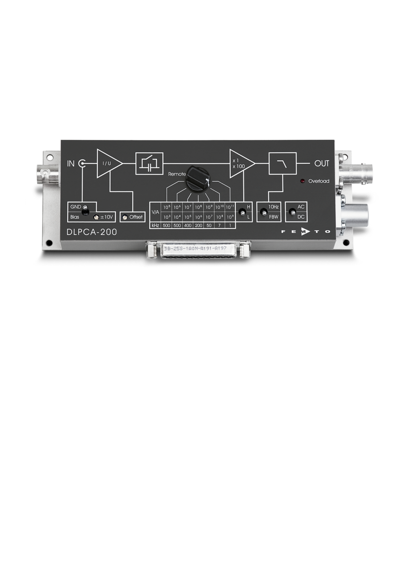 Variable Gain Low Noise Current Amplifier DLPCA-200