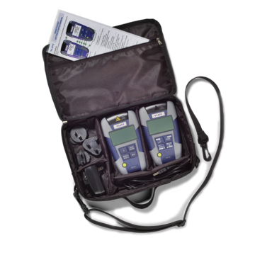 OMK-3x kit with light source, power meter, power supply, and USB cable