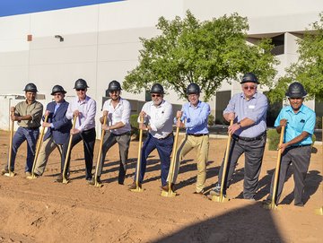 Dragan Grubisic (5th from left) and his team at the ground breaking ceremony for their new manufacturing site Dragan Grubisic (5th from left) and his team at the ground breaking ceremony for their new manufacturing site